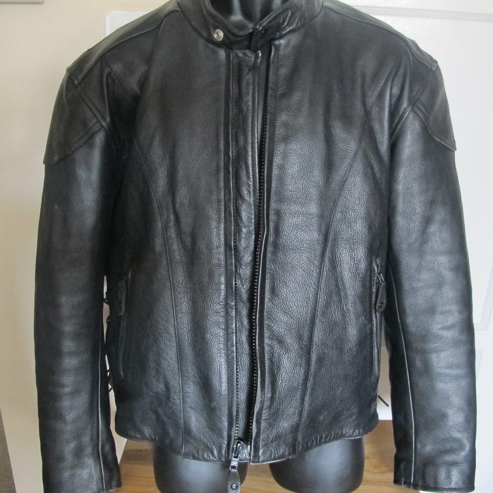 Leather Motorcycle Racer Hipster Mens Jacket